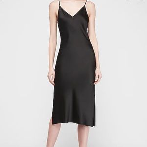 Satin V-neck Midi Slip Dress